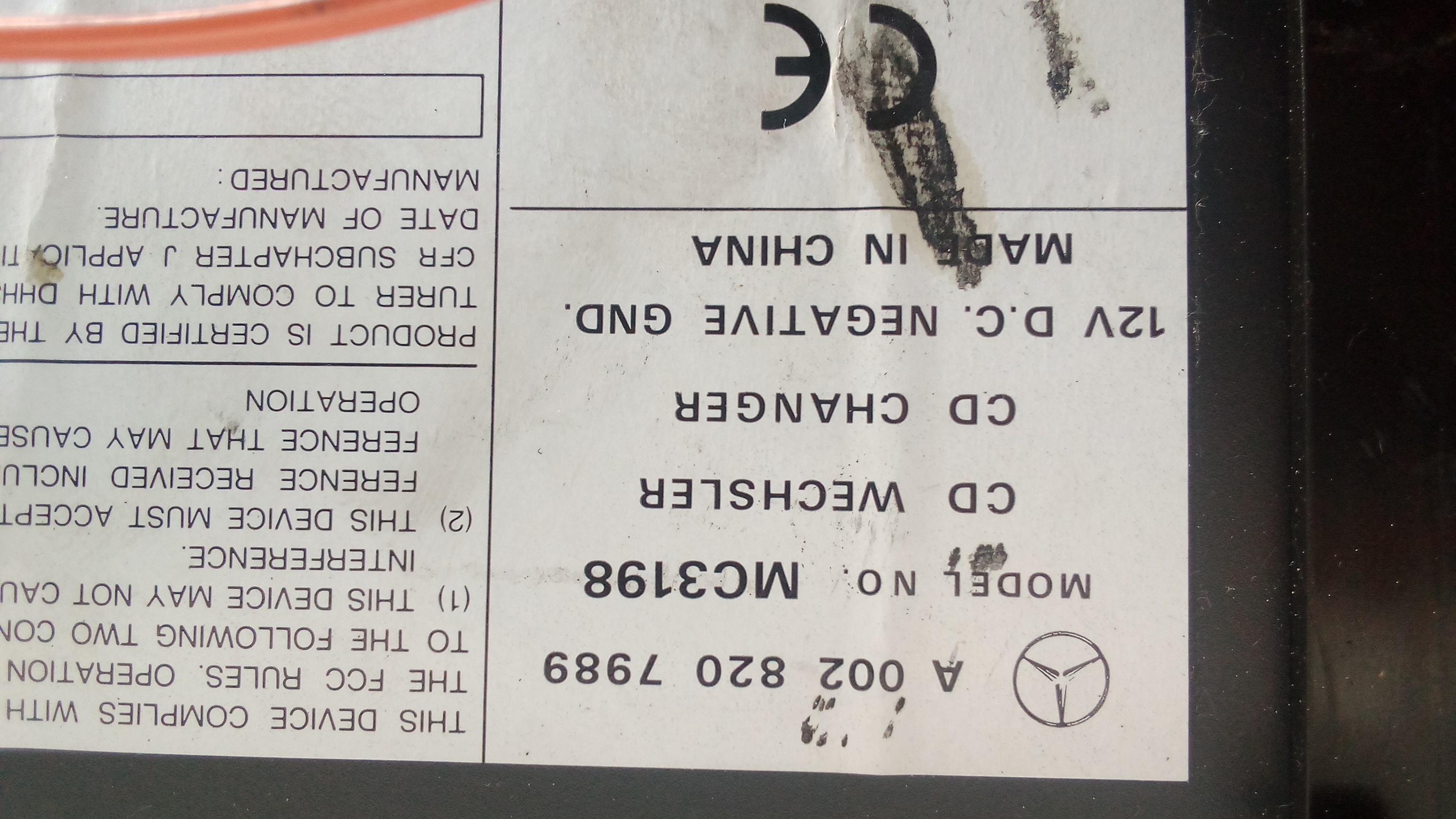 A0028207989 A0028206289 MC3198 Mercedes CD Wechsler + Magazin #iC