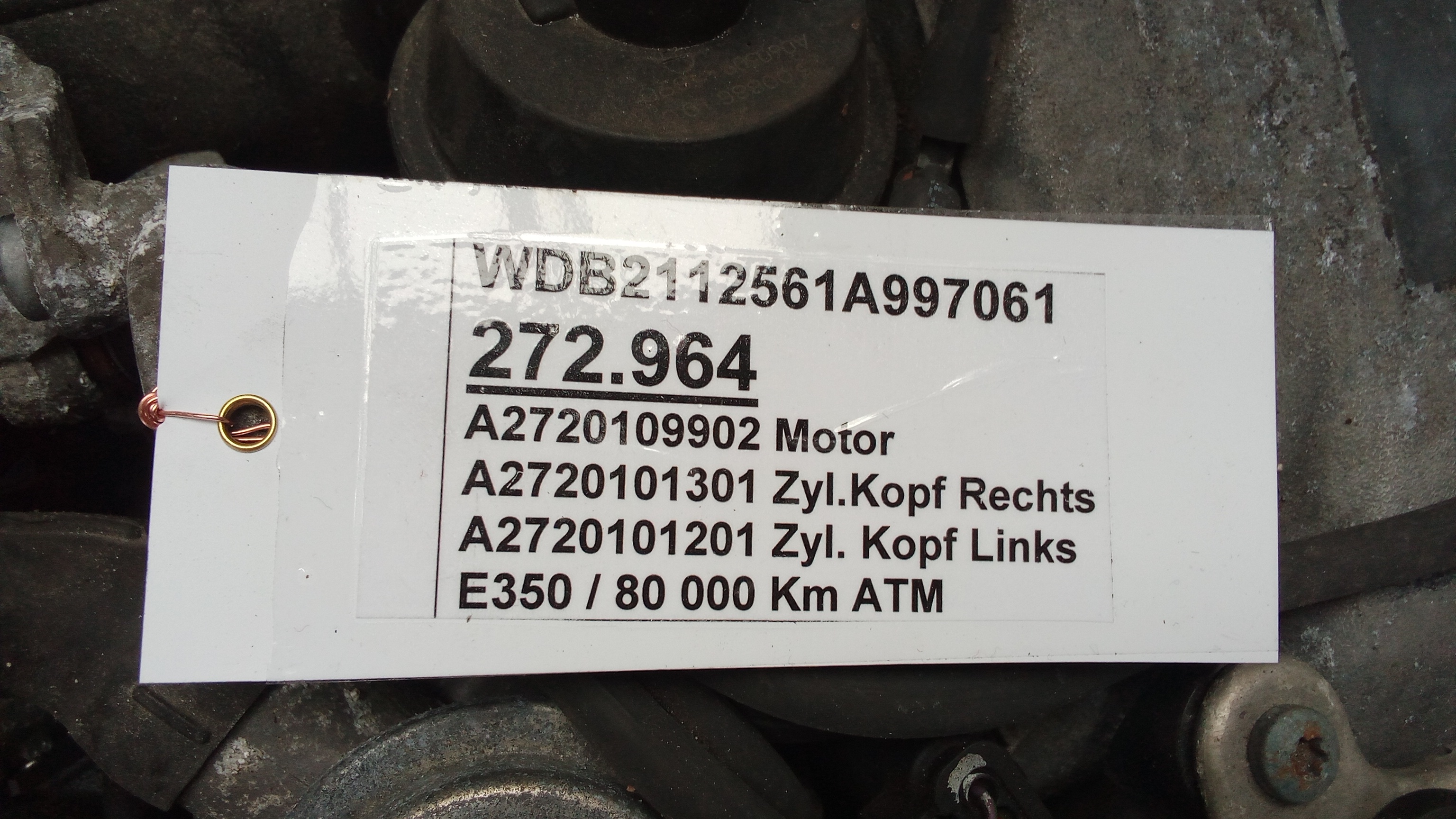 272.964 M272 722.906 Mercedes W211 E-Klasse E350 Motor + Automatikgetriebe #B1