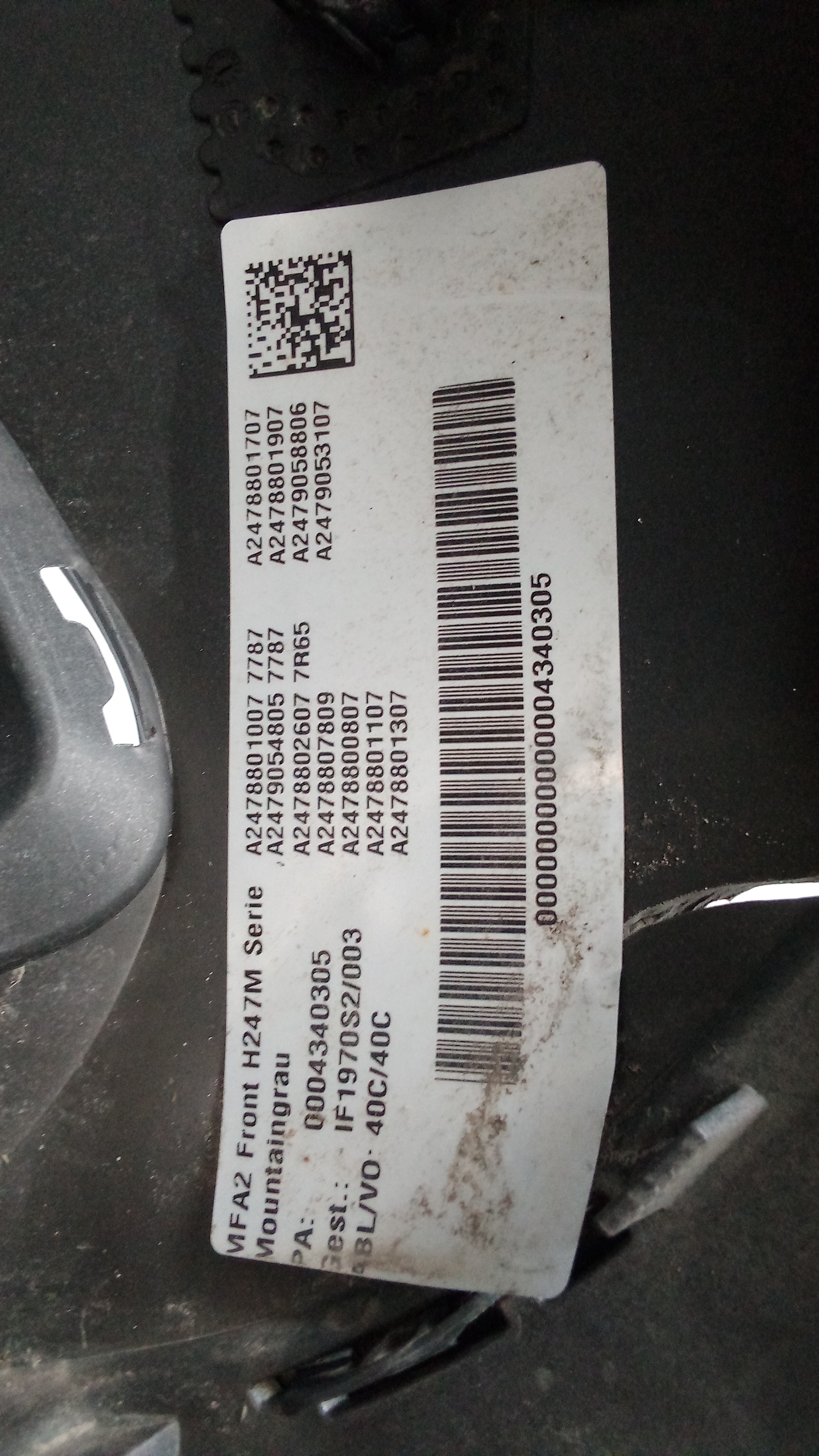 A2478801007 787 Mercedes W247 H247 GLA Stoßstange Vorne Mountaingrau #7i