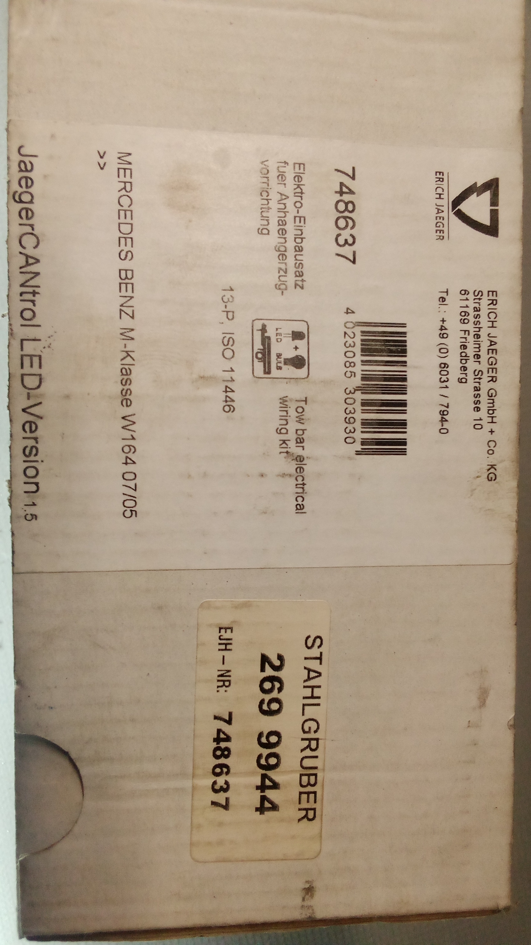 748637 Jaeger 13Pol. E.Satz Elektroanbausatz für AHK / Mercedes ML W164 #233