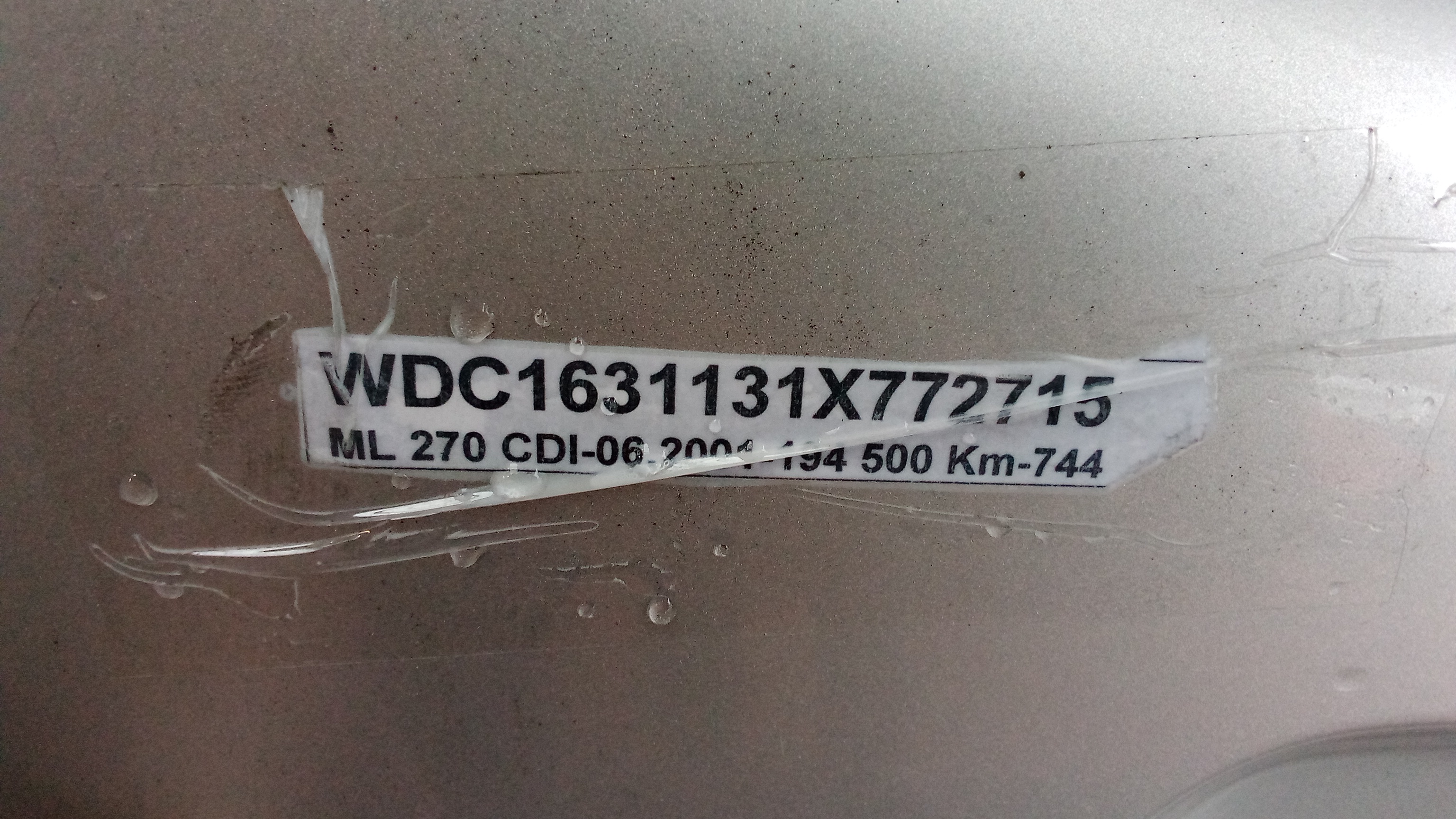 A1637301605 744 Brillantsilber W163 M-Klasse ML Fondtür Tür Hinten Rechts #C9