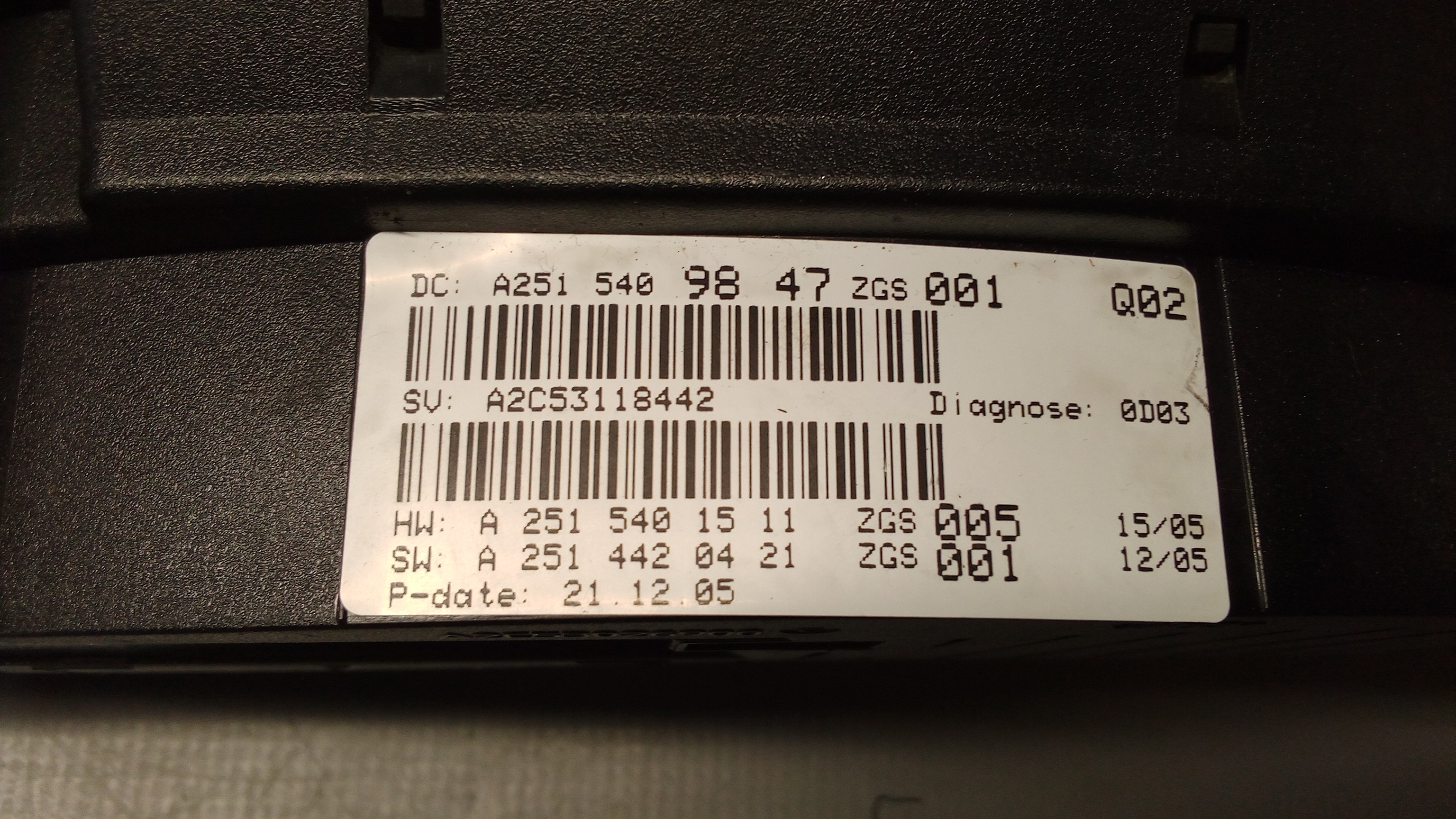 A2515409847 A2515401848 A2519006000 Mercedes W251 R-Klasse Tacho Tachograf #3