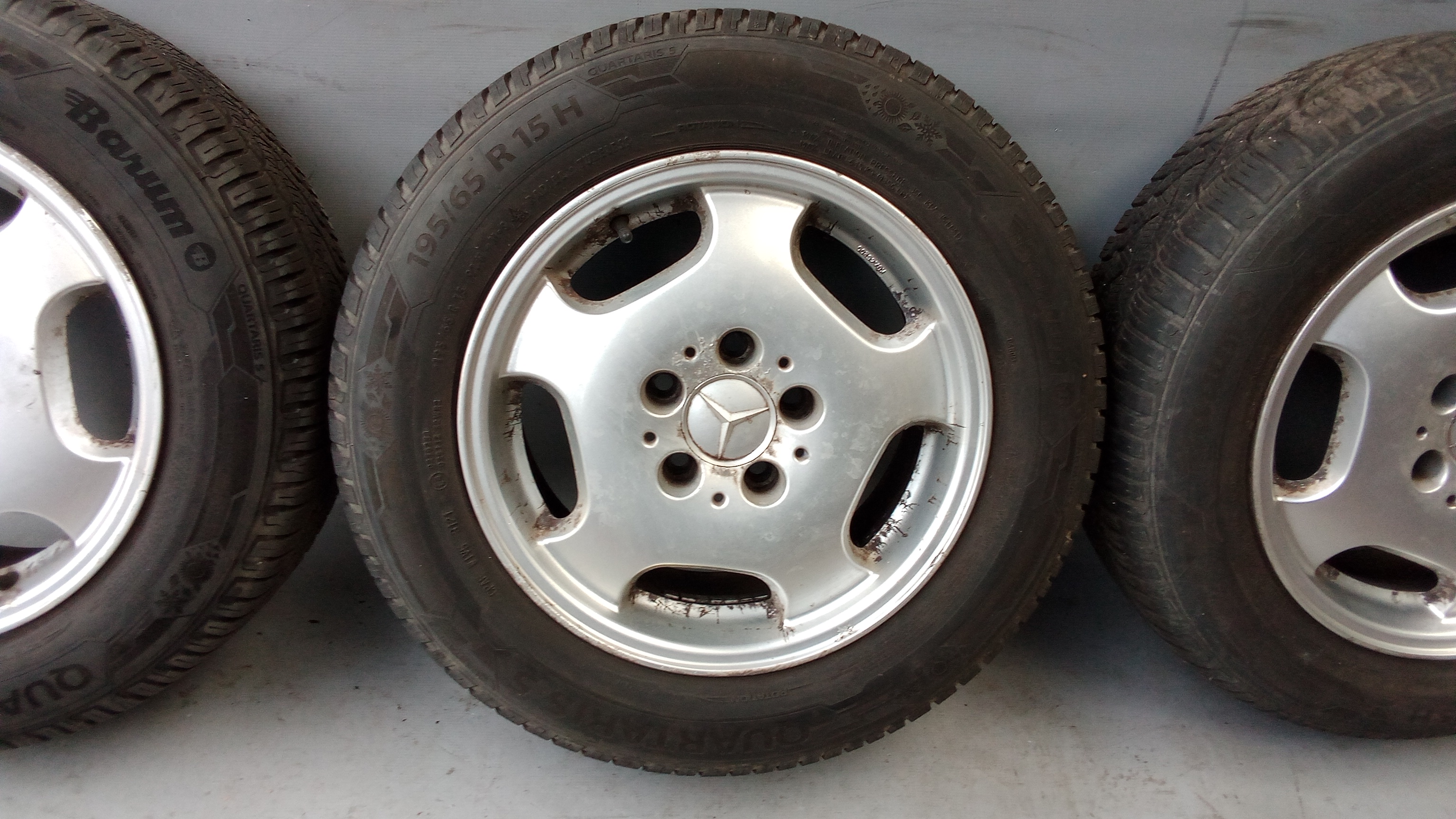 KBA45200 Mercedes W202 W208 W203 R170 Alufelgen + Allwetterreifen 7x15 et37 195 65 R15 #Hj