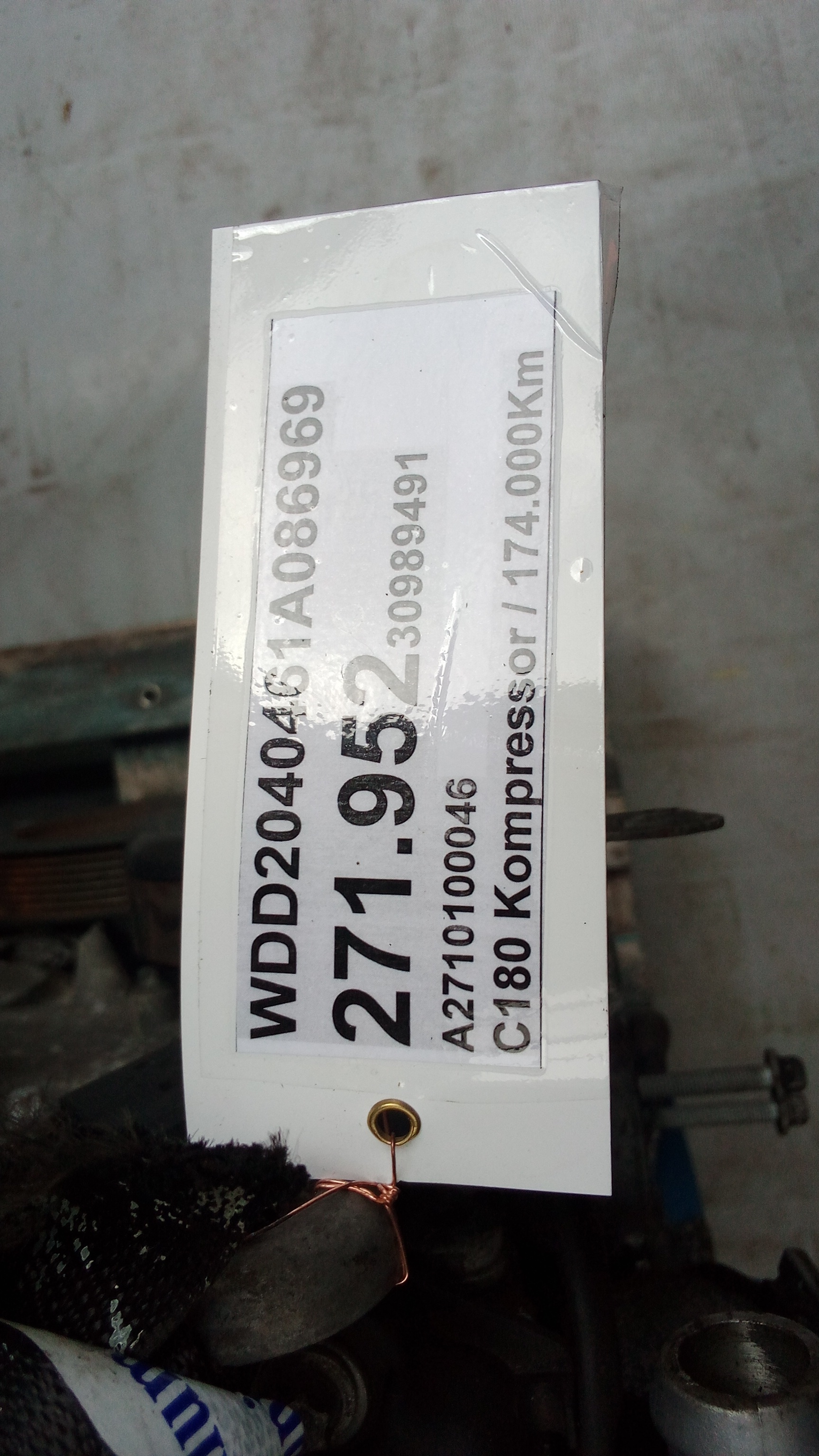 271952 271.952 M271 Mercedes C180 Kompressor W204 C-Klasse Motor Benzin A2710100046 #92