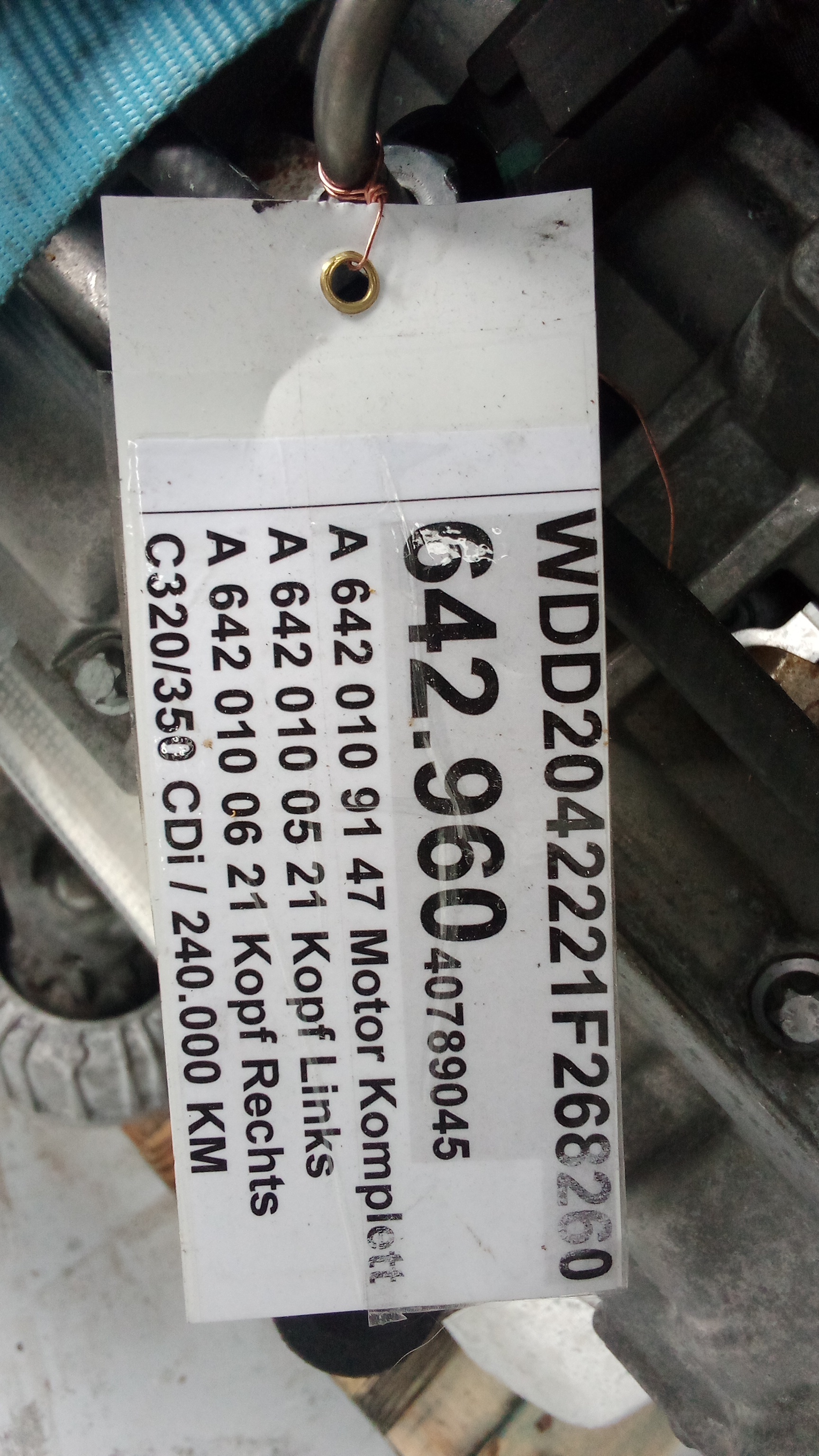 642960 642.960 OM642 Mercedes C320 C350 W204 C-Klasse Motor Diesel A6420109147 #93