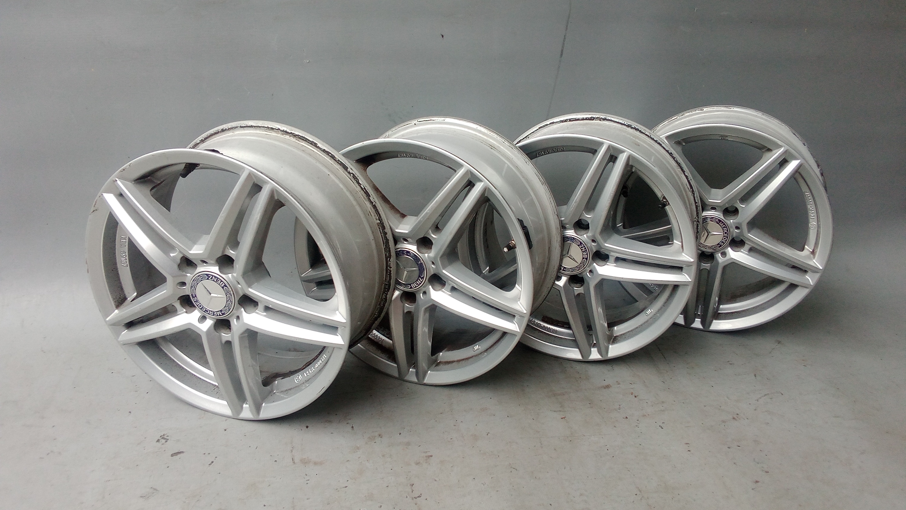 KBA 49187 4x Alufelgen Uniwheels A-B-Klasse 6,5x16 et49 LK 5x112 16" RDK #7