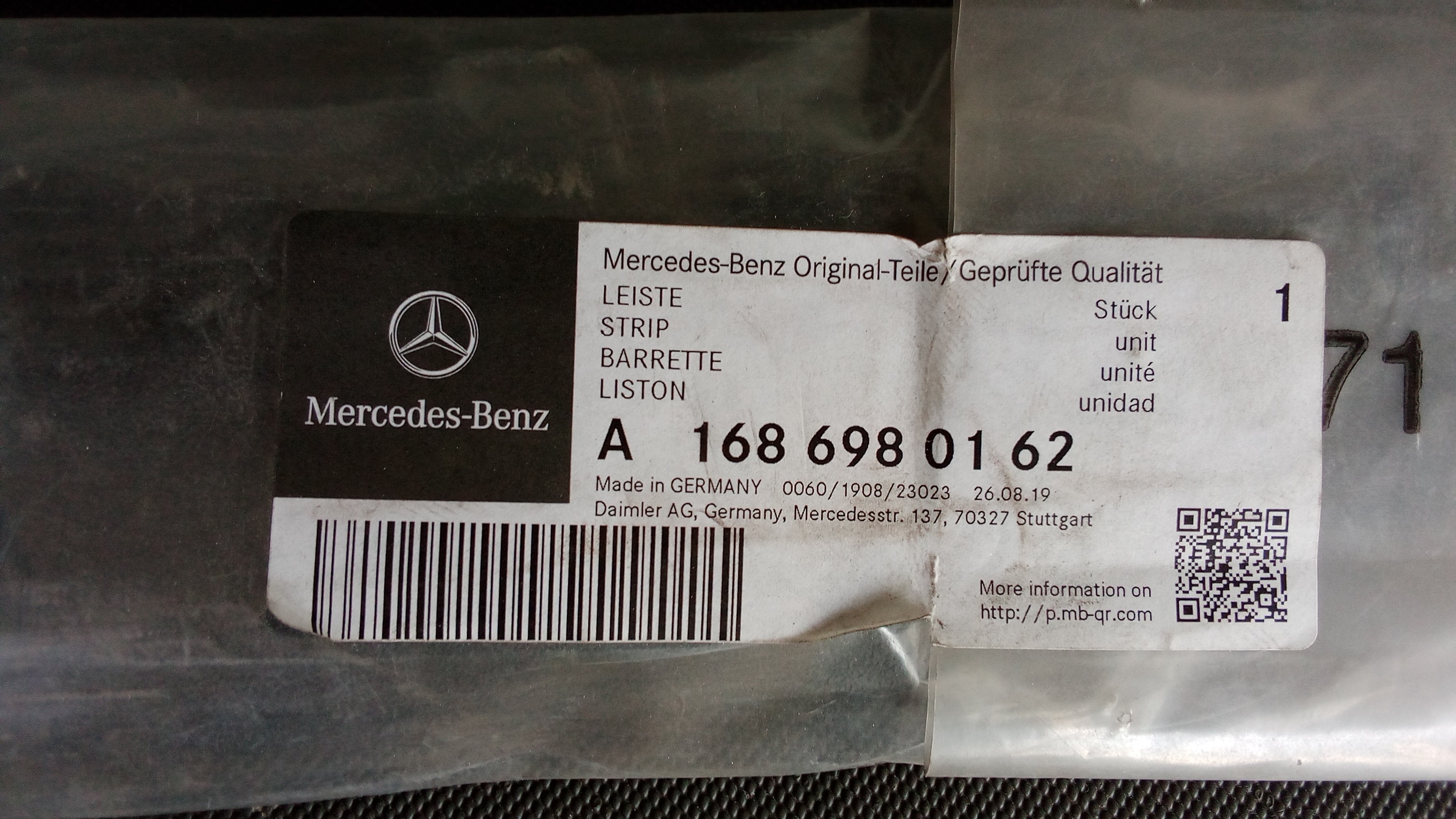 A1686980162 Mercedes W168 A-Klasse Leiste Tür Vorne Links unten #CE
