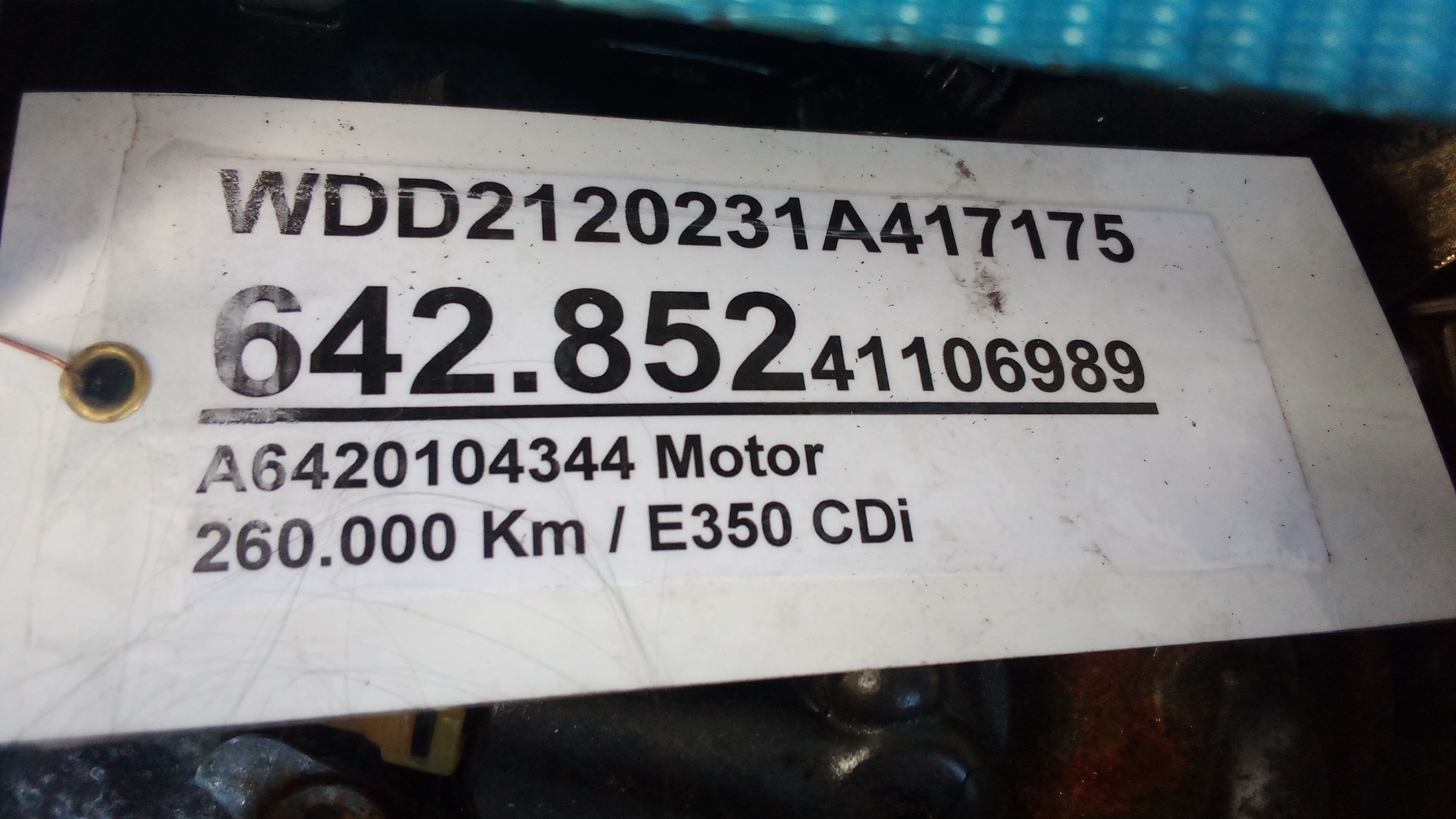 A6420104344 642.852 OM642 Mercedes W212 E-Klasse Motor E350CDi #A11