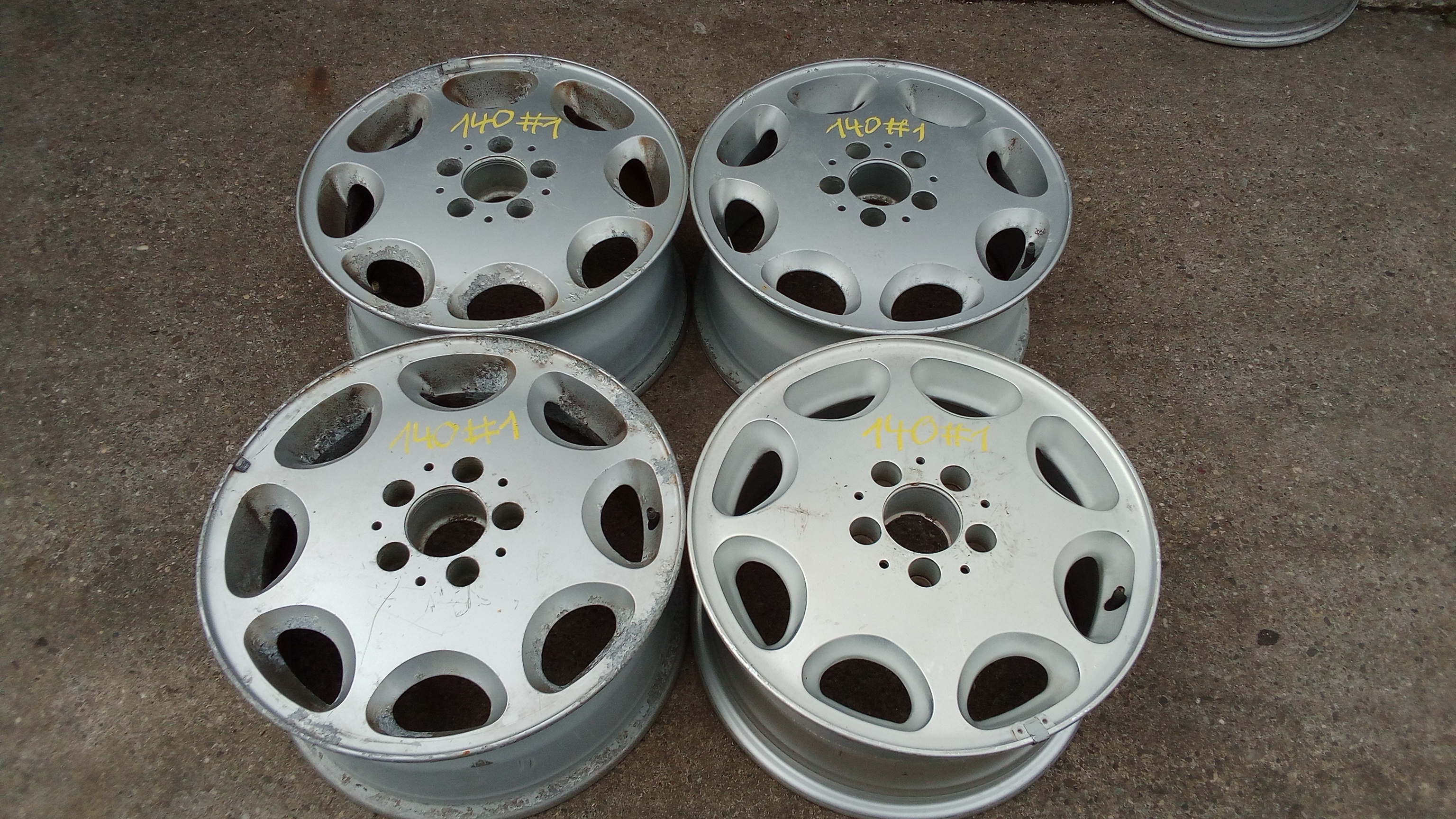 Mercedes W140 S-Klasse / 4x Gulideckel Alufelgen Satz 7,5x16 et51 5x112 / A1404001402 #1