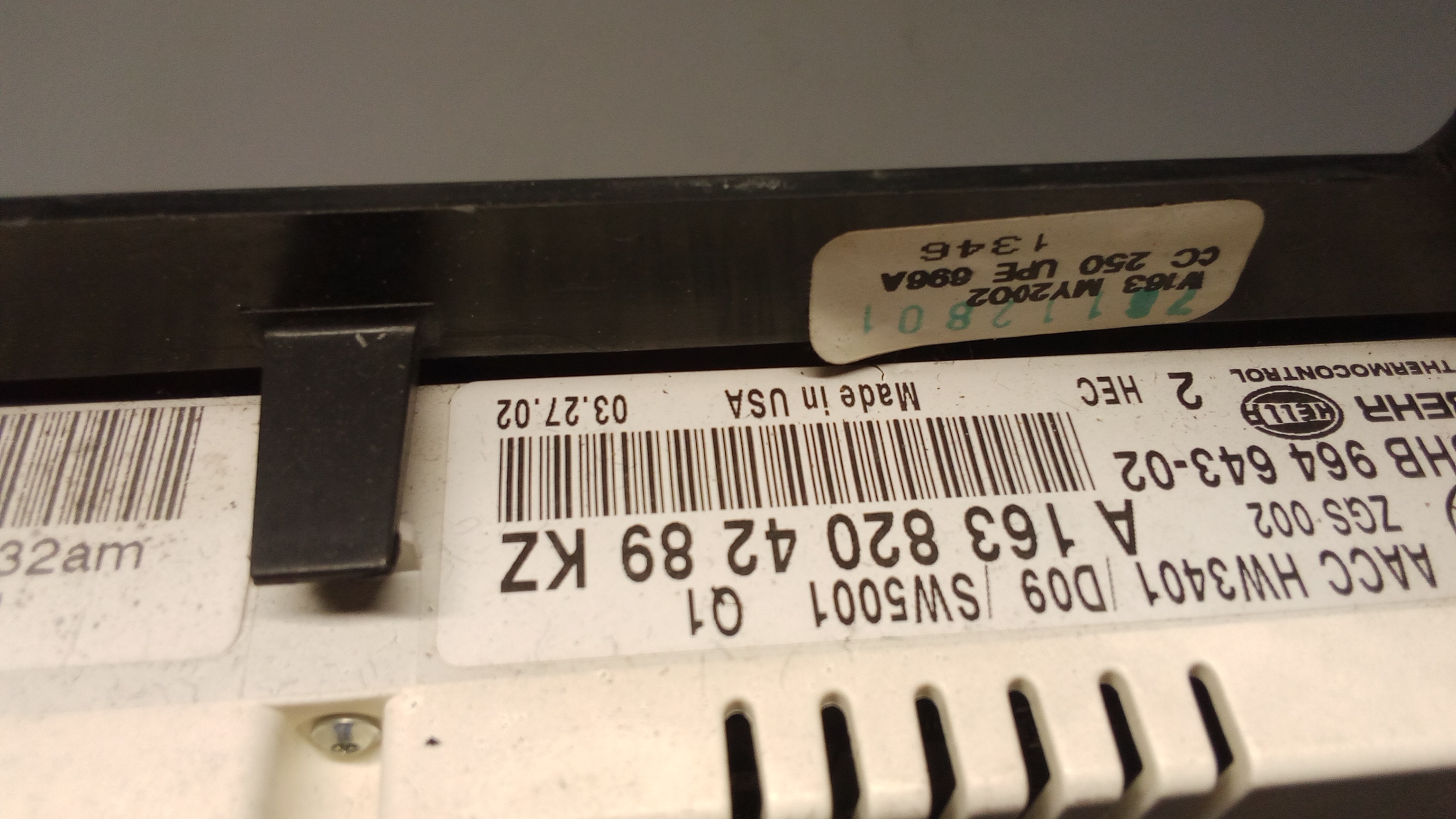 A1638204289 A1638205510 A1636803739 Mercedes W163 M-Klasse Klimabedienteil #X