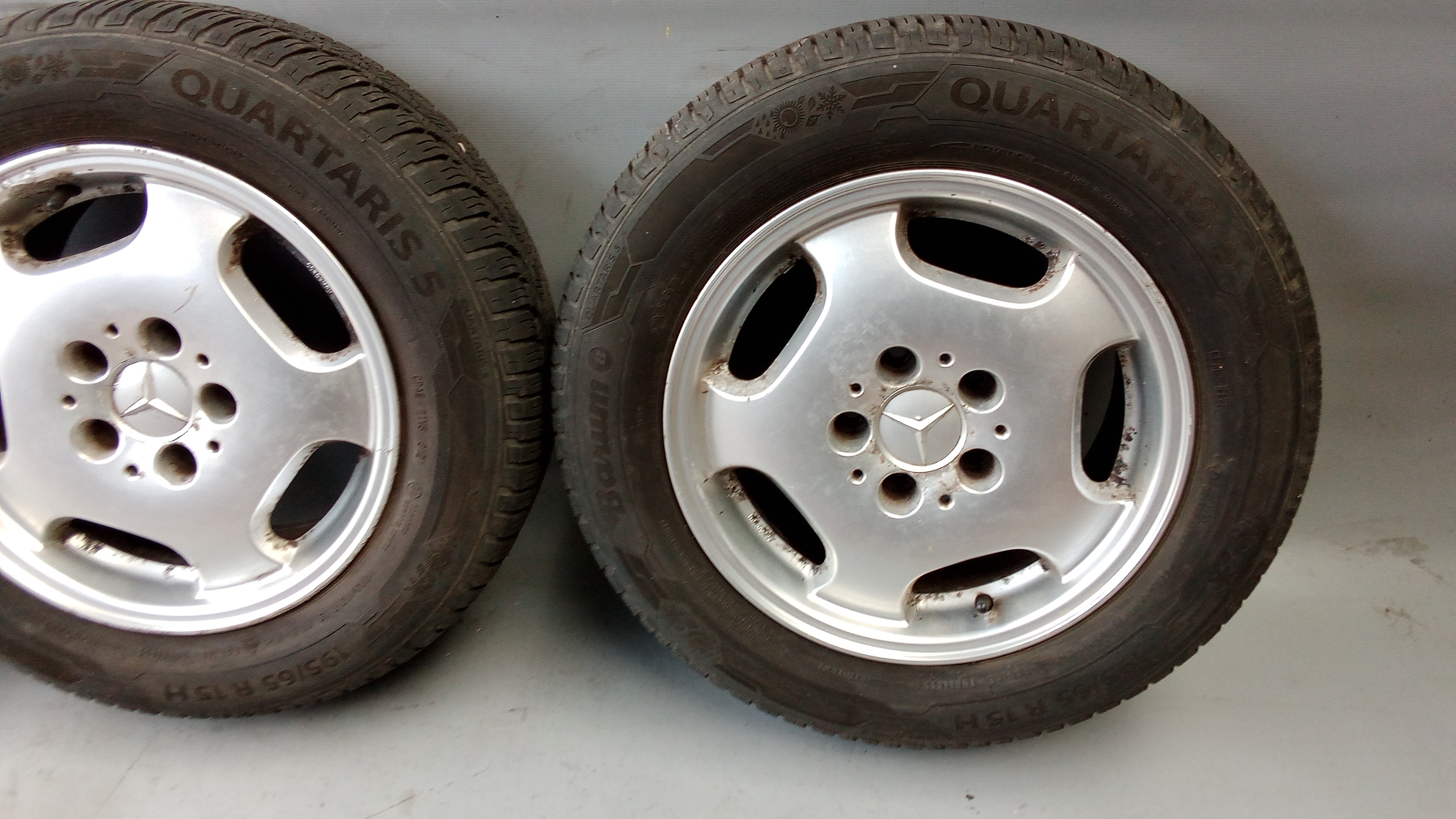 KBA45200 Mercedes W202 W208 W203 R170 Alufelgen + Allwetterreifen 7x15 et37 195 65 R15 #Hj