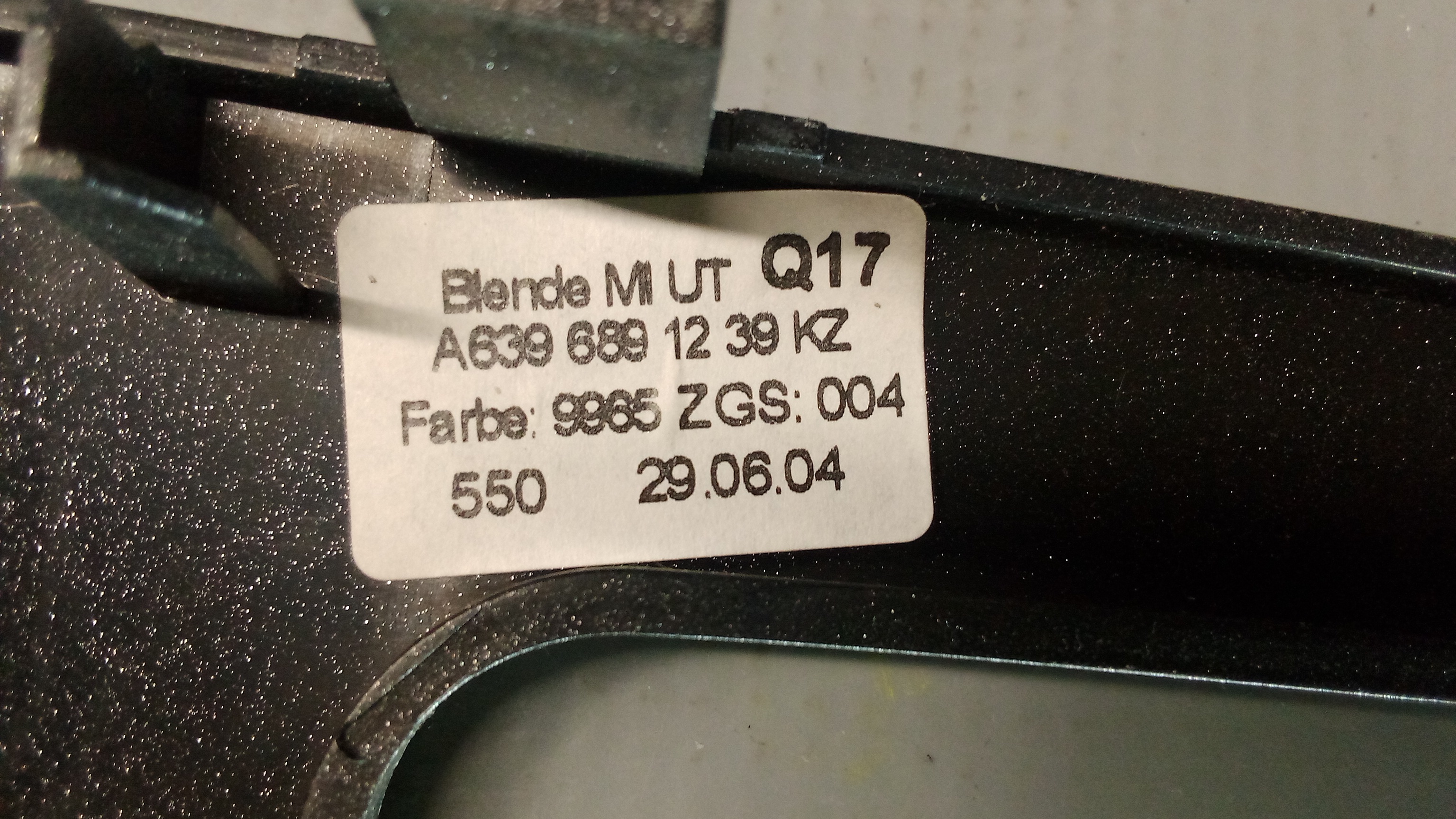 A6396890054 A6396890154 A6396891239 Mercedes W639 Vito Blende Verkleidung Silber #72