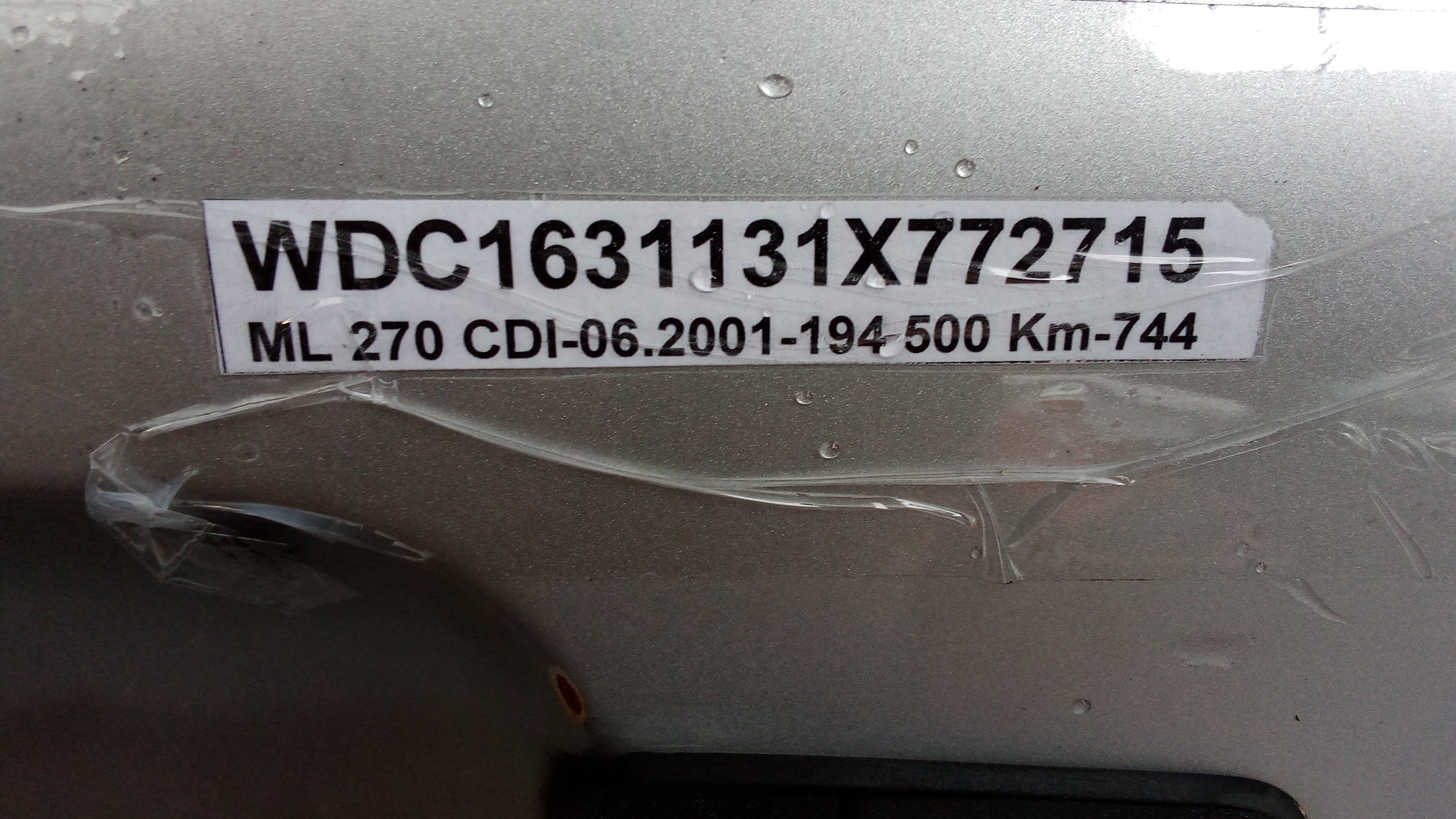 A1637201505 744 Brilliantsilber W163 M-Klasse ML Fahrertür Tür Vorne Links #D1