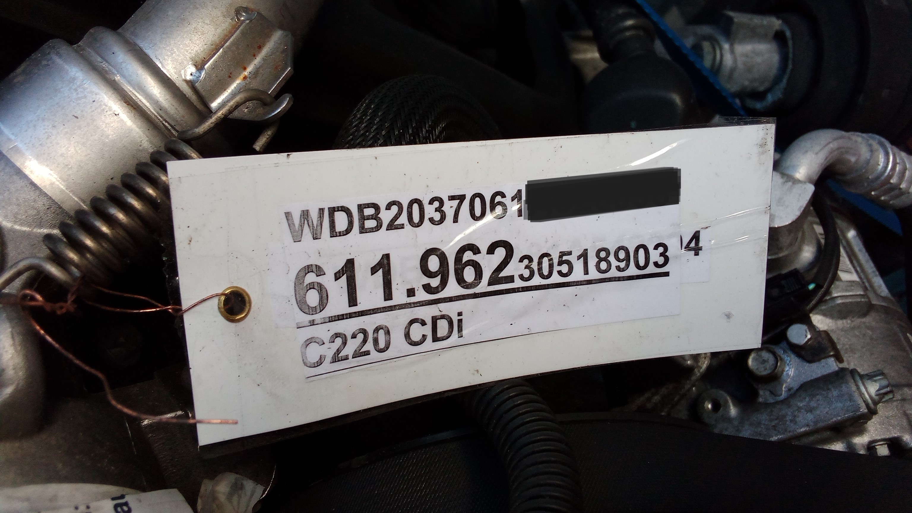 A6110104445 611.962 OM611 Mercedes W203 / C203 C-Klasse Motor C220CDi #A3