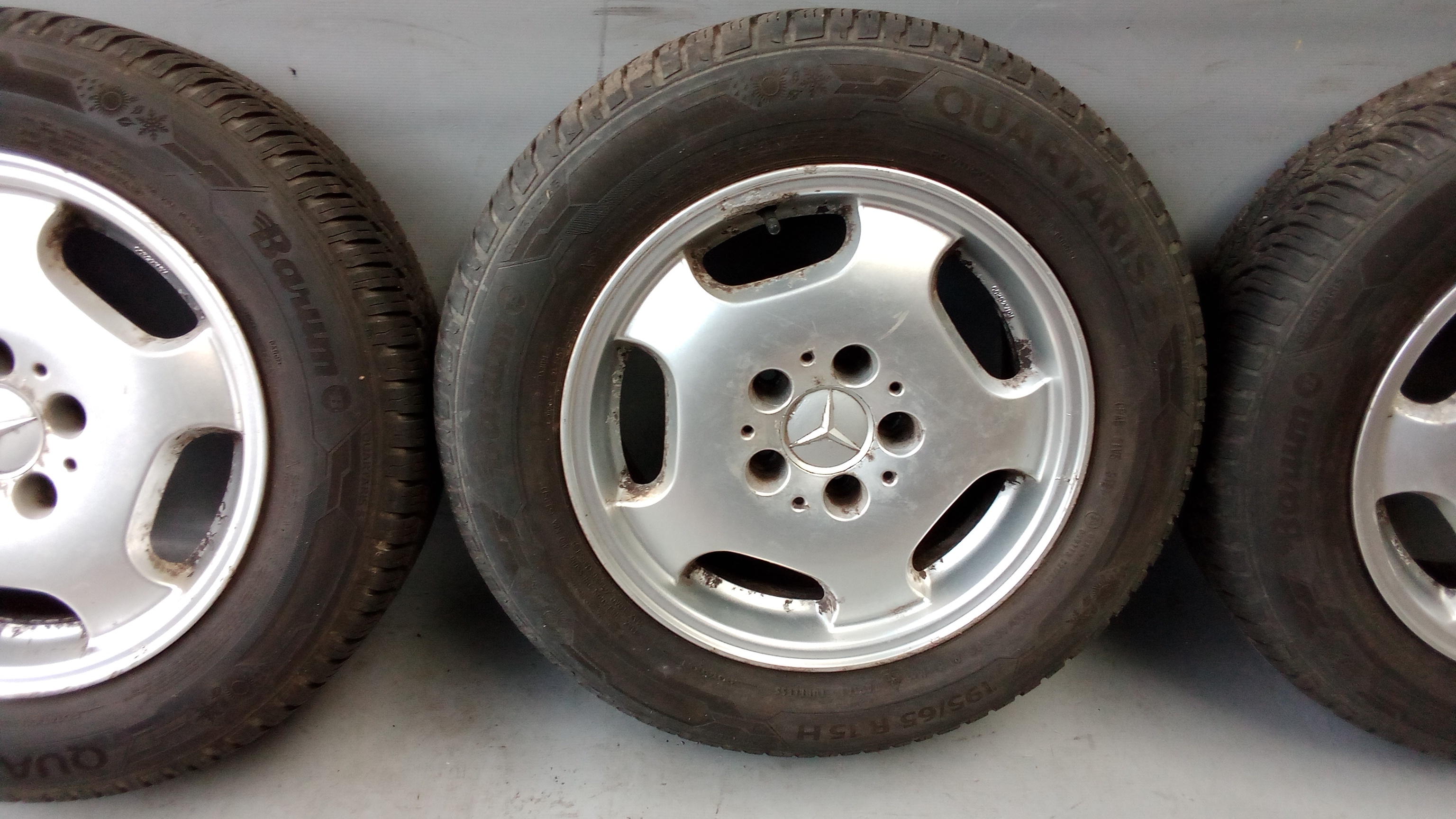 KBA45200 Mercedes W202 W208 W203 R170 Alufelgen + Allwetterreifen 7x15 et37 195 65 R15 #Hj
