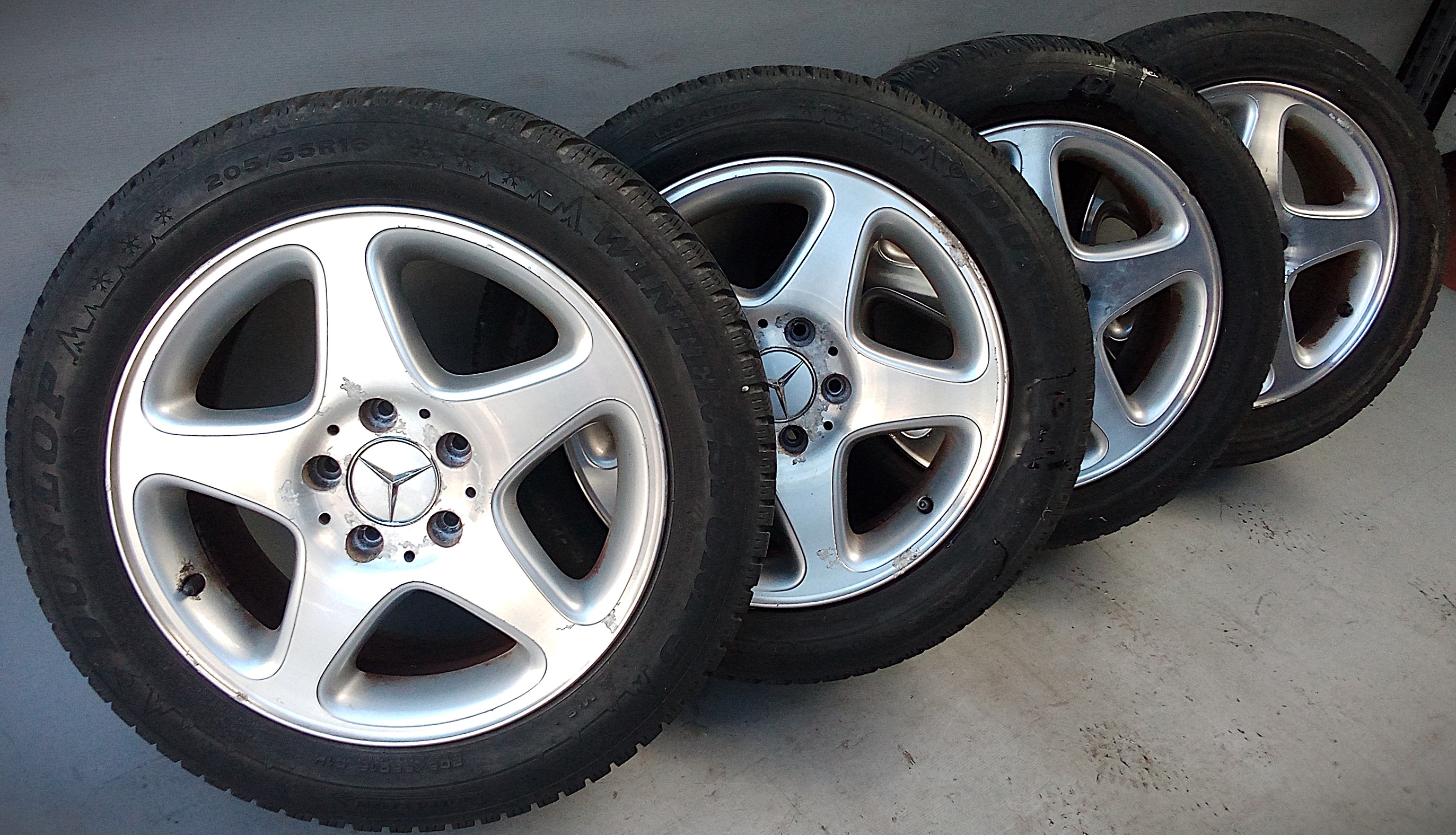 A2034010702 Mercedes W203 C-Klasse Alufelgen + Winterreifen 205 55 R16 91H #XM