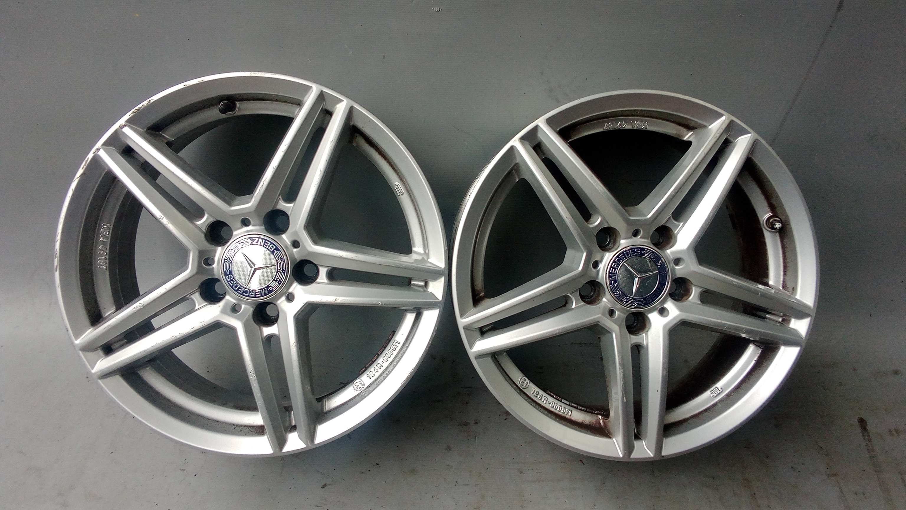 KBA 49187 4x Alufelgen Uniwheels A-B-Klasse 6,5x16 et49 LK 5x112 16" RDK #7