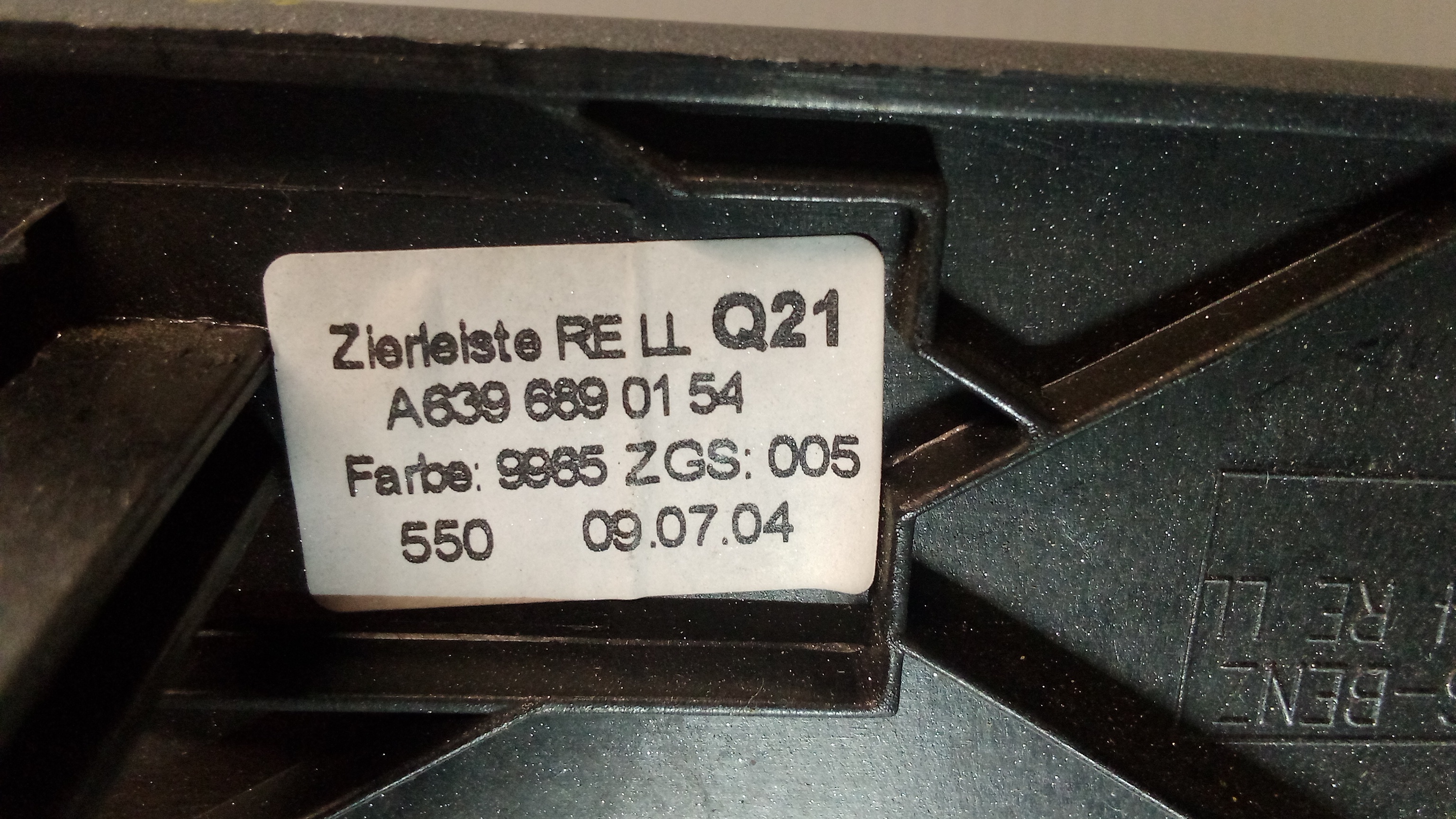 A6396890054 A6396890154 A6396891239 Mercedes W639 Vito Blende Verkleidung Silber #72