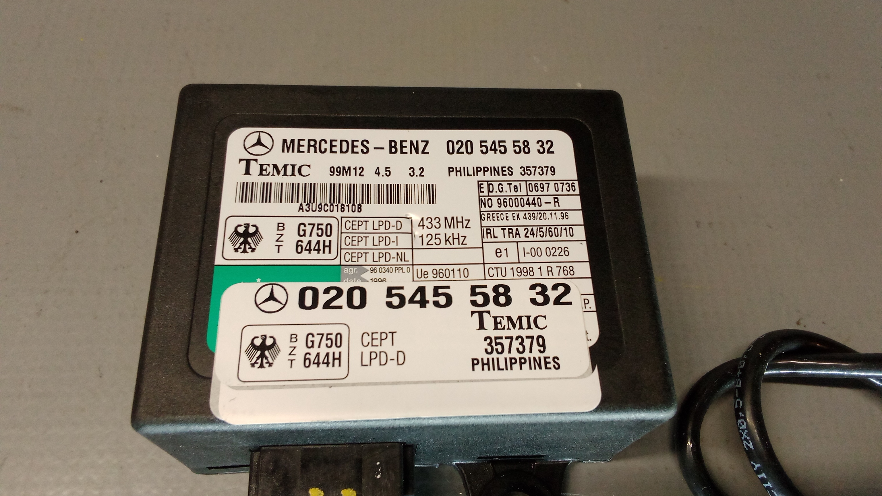 A0205457532 A0205455832 W638 Transponder Schlüssel Steuergerät #7#